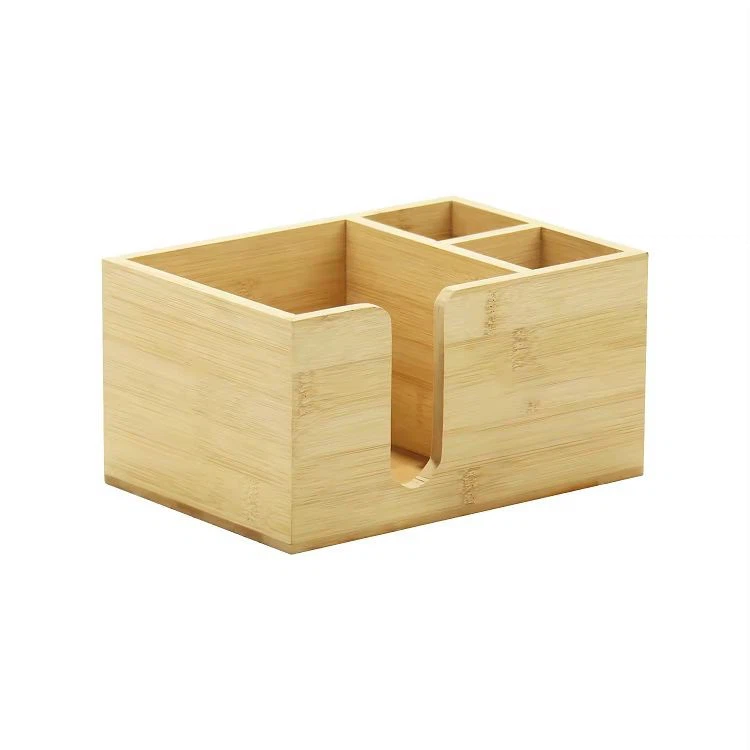 wooden table bar caddy organizer with 6-Compartment for kitchen(2)